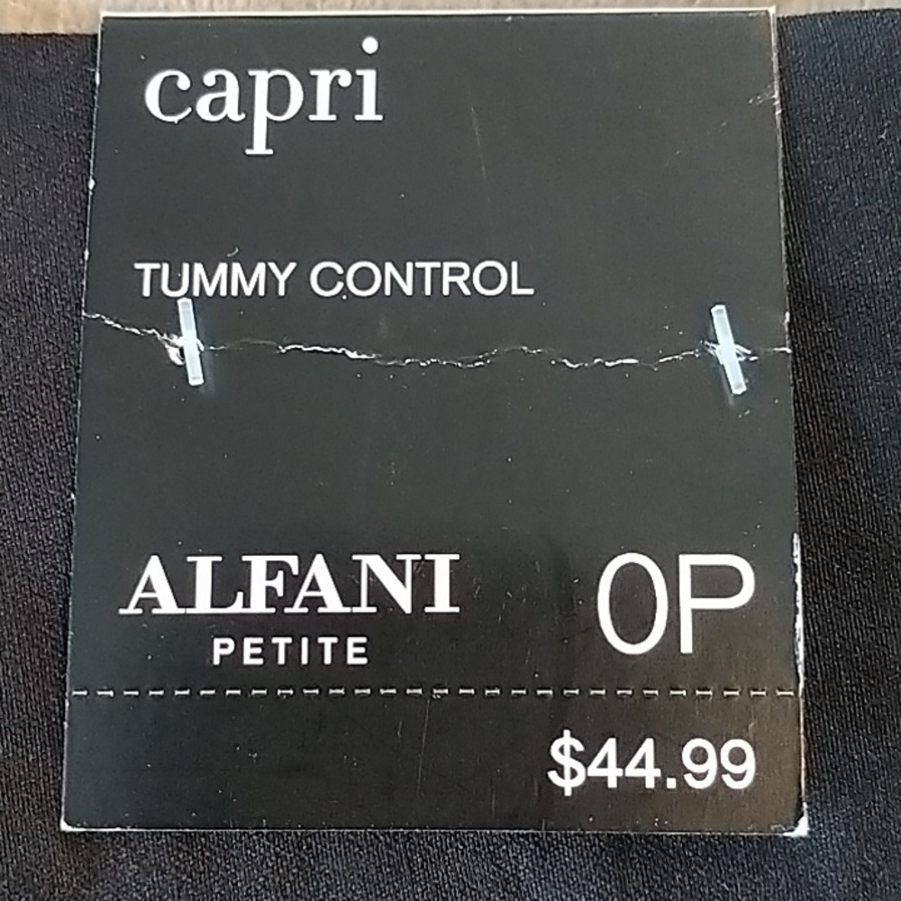 Alfani Ebony Black Capri Stretch Pants sz 0P - Picture 7 of 10